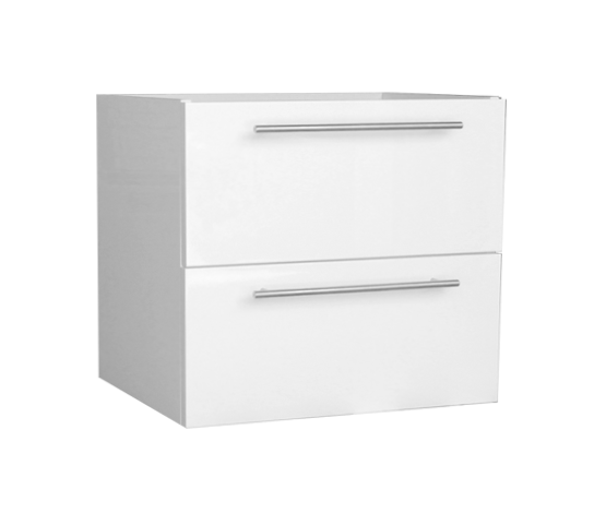 Badmeubel onderkast Compact met handgreep RVS rond 60 Hoogglans Wit OP = OP