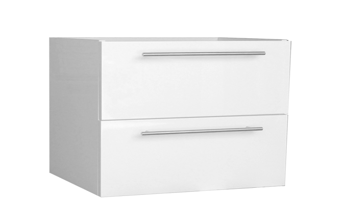 Badmeubel onderkast Compact met handgreep RVS rond 80 Hoogglans Wit OP = OP