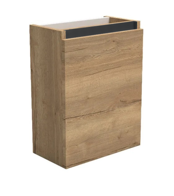 Trendline basic fonteinkast met greeplijst Mat Zwart Natural Oak