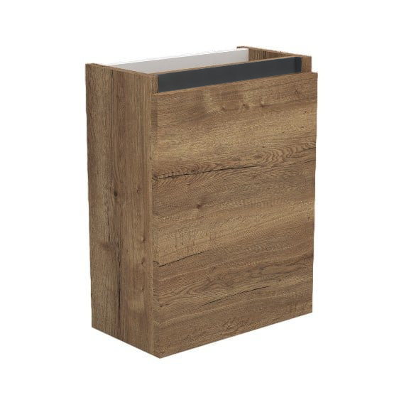 Trendline basic fonteinkast met greeplijst Mat Zwart Tabak Oak