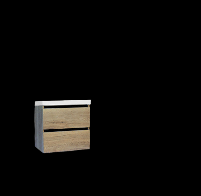 Trendline basic onderkast met greeplijst Mat Zwart 60 Natural Oak