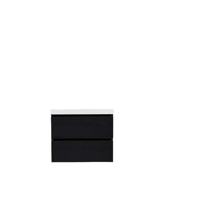 Trendline basic onderkast met greeplijst Mat Zwart 60 Black Oak