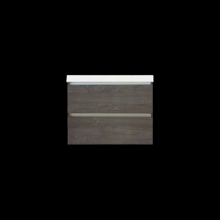 Trendline basic onderkast met greeplijst aluminium  60 Silver Oak