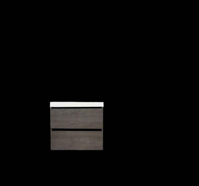 Trendline basic onderkast met greeplijst Mat Zwart 60 Silver Oak