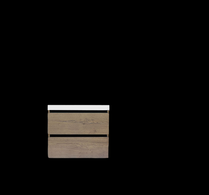 Trendline basic onderkast met greeplijst Mat Zwart 60 Tabak Oak