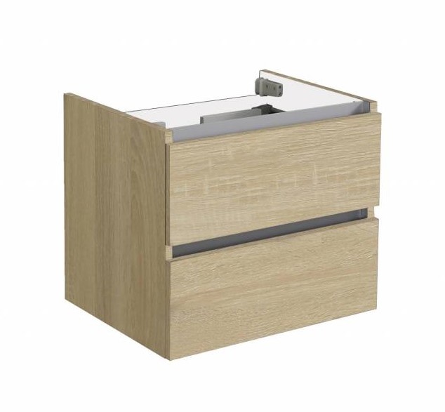 Badmeubel onderkast met greeplijst aluminium 60 Light Wood OP = OP