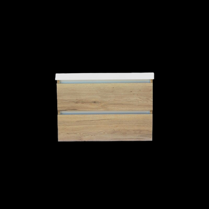 Trendline basic onderkast met greeplijst aluminium 80 Natural Oak