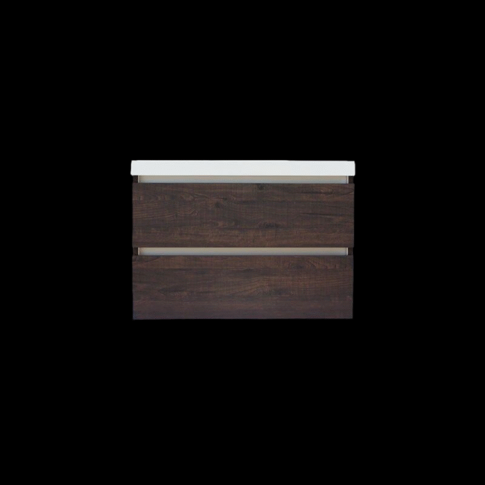 Trendline basic onderkast met greeplijst aluminium 80 Brown Oak