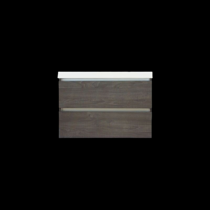 Trendline basic onderkast met greeplijst aluminium 80 Silver Oak