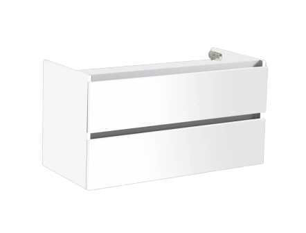 Trendline basic onderkast met greeplijst aluminium 80 Hoogglans Wit
