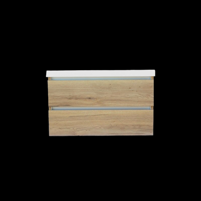 Trendline basic onderkast met greeplijst aluminium 100 Natural Oak