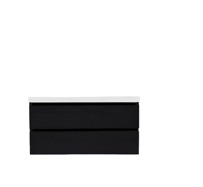 Trendline basic onderkast met greeplijst Mat Zwart 100 Black Oak