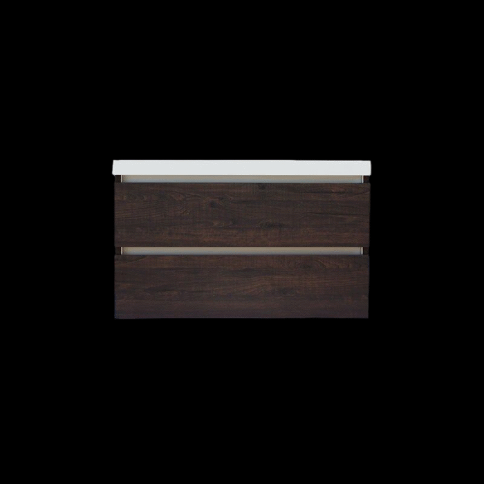 Trendline basic onderkast met greeplijst aluminium 100 Brown Oak