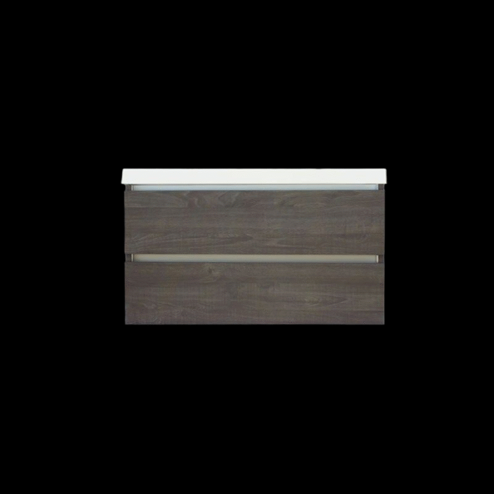 Trendline basic onderkast met greeplijst aluminium 100 Silver Oak