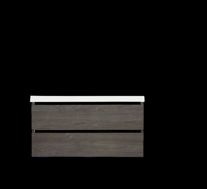 Trendline basic onderkast met greeplijst Mat Zwart 100 Silver Oak