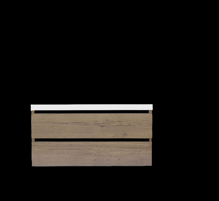 Trendline basic onderkast met greeplijst Mat Zwart 100 Tabak Oak