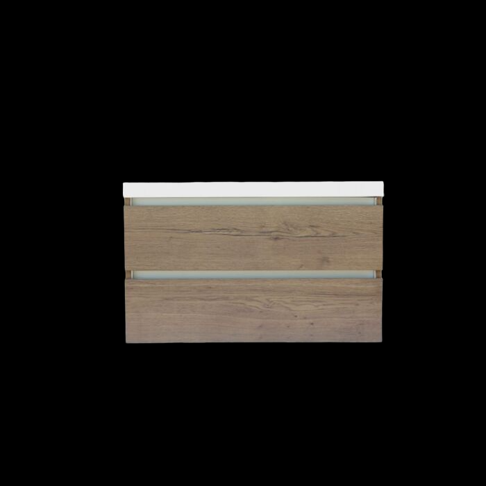 Trendline basic onderkast met greeplijst aluminium 100 Tabak Oak