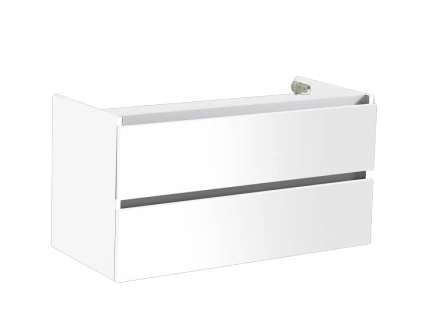 Trendline basic onderkast met greeplijst aluminium 100 Hoogglans Wit