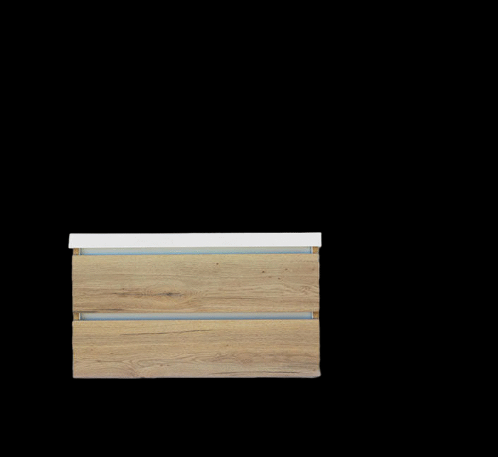 Trendline basic onderkast met greeplijst aluminium 120 Natural Oak