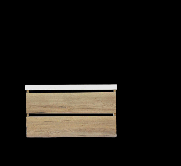Trendline basic onderkast met greeplijst Mat Zwart 120 Natural Oak