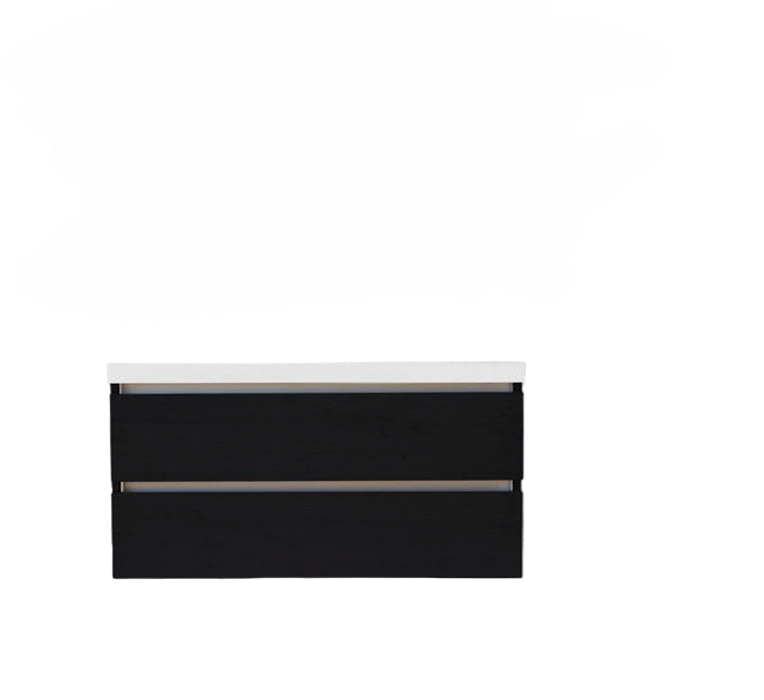 Trendline basic onderkast met greeplijst aluminium 120 Black Oak