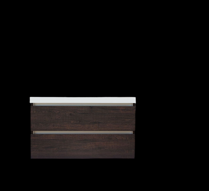 Trendline basic onderkast met greeplijst aluminium 120 Brown Oak
