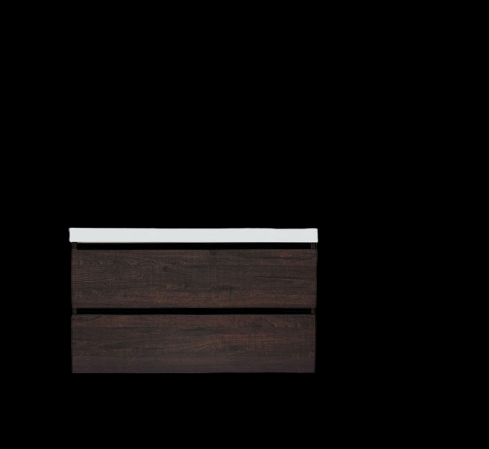 Trendline basic onderkast met greeplijst Mat Zwart 120 Brown Oak