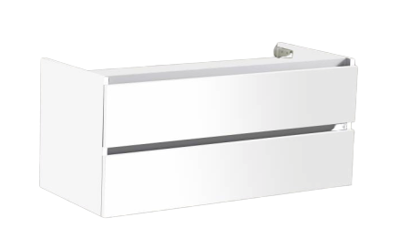 Trendline basic onderkast met greeplijst aluminium 120 Hoogglans Wit