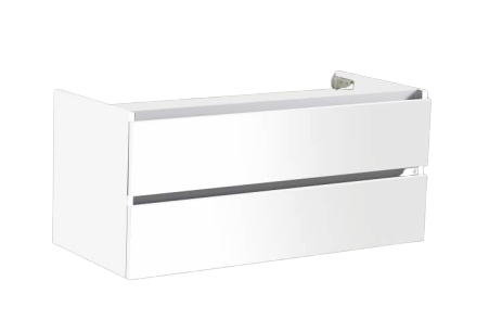 Trendline basic onderkast met greeplijst aluminium 140 Hoogglans Wit