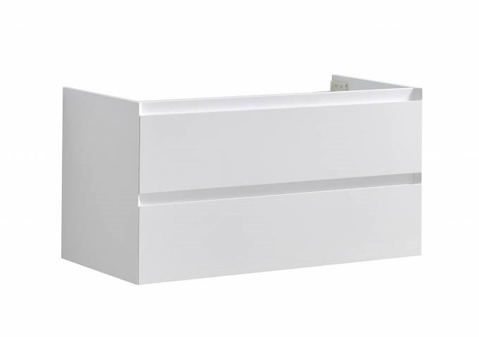 Badmeubel Infinity onderkast met greeplijst in korpus kleur 100 Hoogglans Wit OP = OP