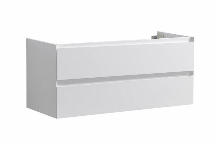 Badmeubel Infinity onderkast met greeplijst in korpus kleur 120 Hoogglans Wit OP = OP