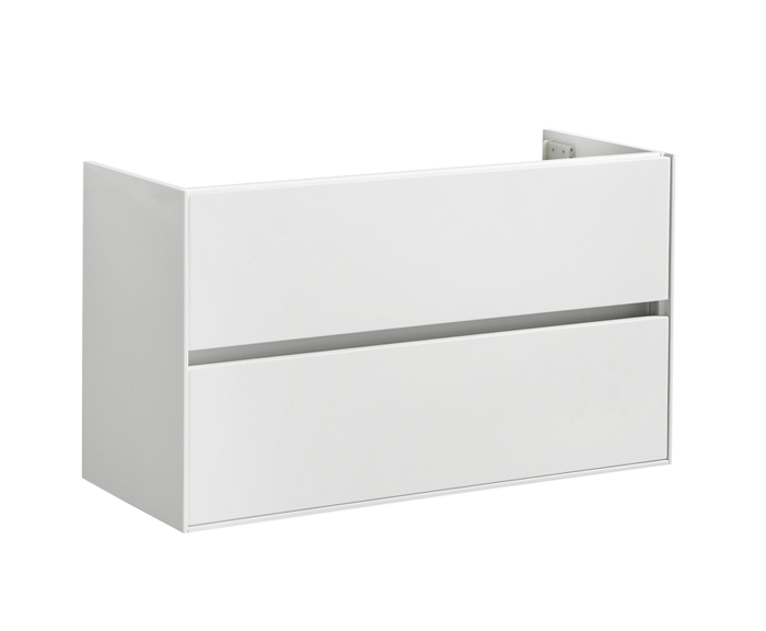 Badmeubel onderkast Compact met greeplijst aluminium 100 Hoogglans Wit OP = OP