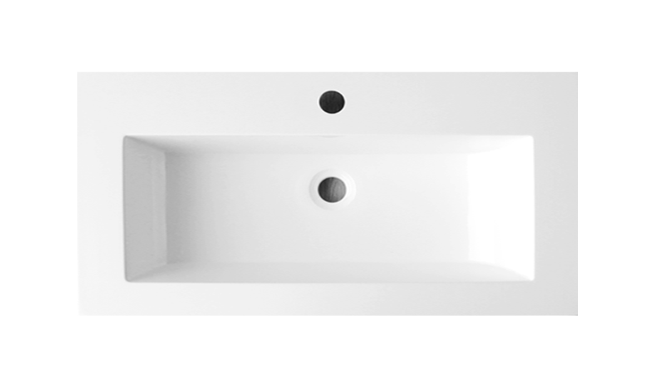 Wastafel Compact Mineraalmarmer 120 enkele wasbak 1 kraangat OP = OP