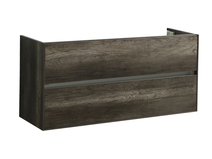 Badmeubel onderkast Compact met greeplijst aluminium 120 Century Oak OP = OP