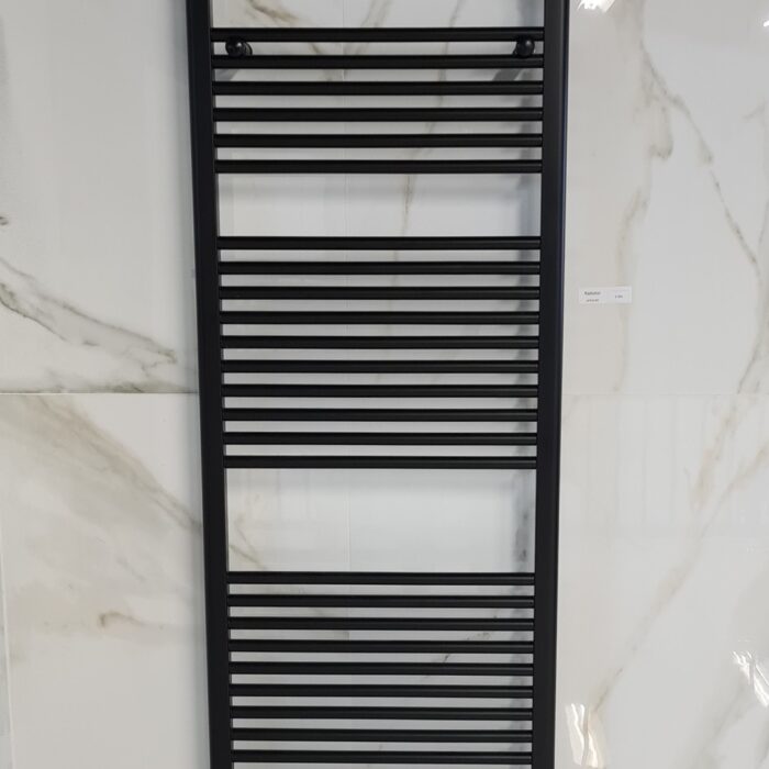 Radiator Lydia 180x60 cm mat zwart met midden-onderaansluiting