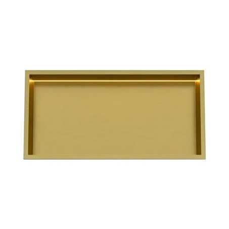 Inbouw wandnis Goud Geborsteld 30x60x7 cm met LED verlichting