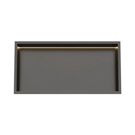 Inbouw wandnis Gun Metal 30x60x7 cm met LED verlichting