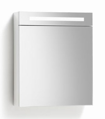 Spiegelkast met LED verlichting incl. opbouw stopcontact schakelaar 60 Hoogglans Wit