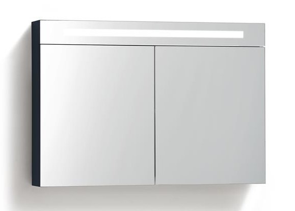 Spiegelkast met LED verlichting incl. opbouw stopcontact schakelaar 80 Hoogglans Antraciet