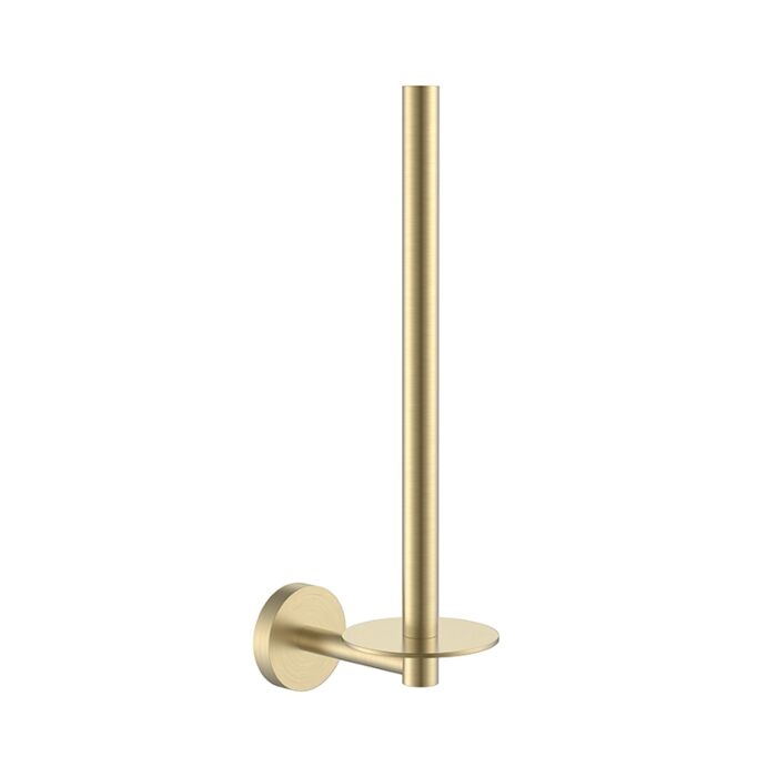 Reserve wand toiletrolhouder rond Goud Geborsteld geschikt voor 2 wc-rollen