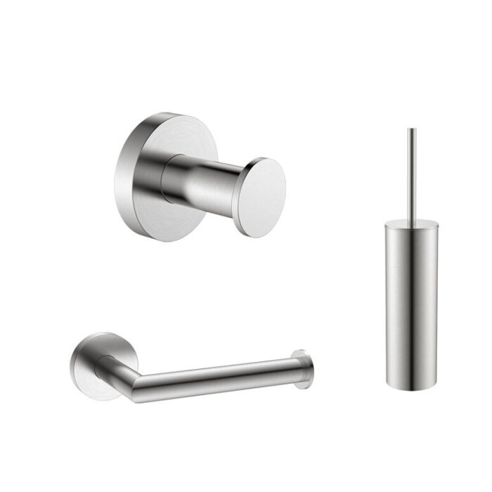 Toilet accessoireset rond RVS Look