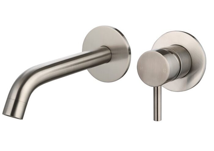Wastafelmengkraan inbouw met box rond Gun Metal