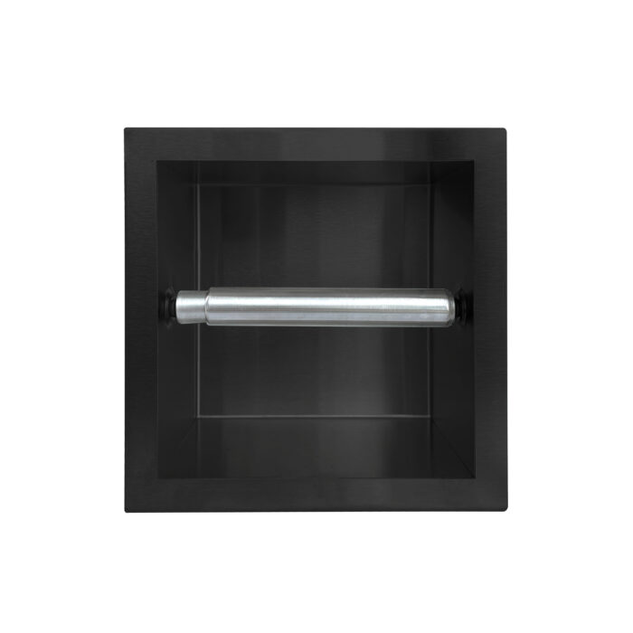 Inbouw rolhouder Mat Zwart