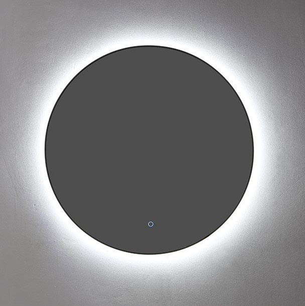 Ronde spiegel Mat Zwart met LED verlichting, 3 kleur instelbaar & dimbaar 80 incl. spiegelverwarming