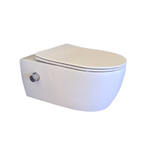Wandcloset easy flush rimfree standaard Bidet met slim flatline softclose en quickrelease zitting