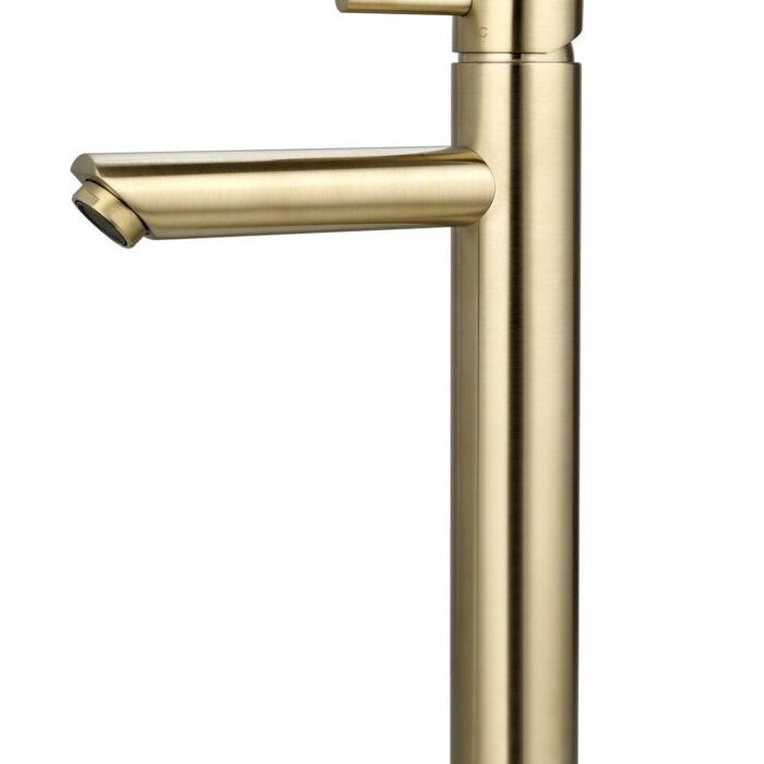 Wastafelmengkraan hoog rond Goud Geborsteld