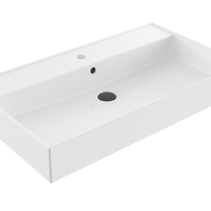 Wastafel Edge Keramiek Glans Wit 80