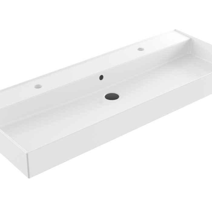 Wastafel Edge Keramiek Glans Wit 120 enkele wasbak