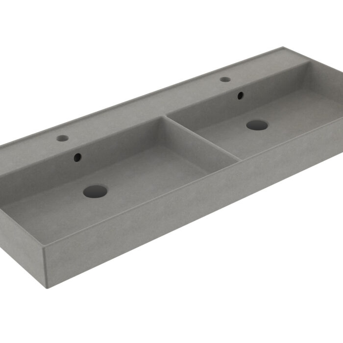 Wastafel Edge Keramiek Warm Beton 120 dubbele wasbak