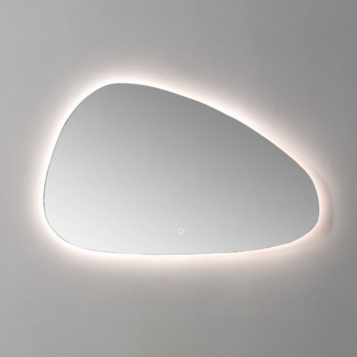 Spiegel Organic met indirecte LED verlichting, 3 kleur instelbaar & dimbaar 100 cm incl. spiegelverwarming